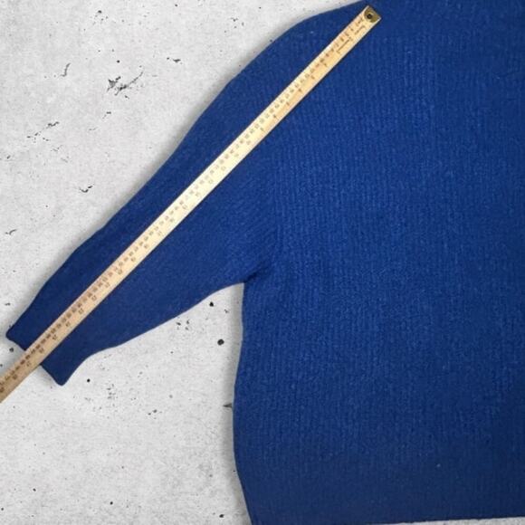 Zara Knit Long Sleeve Sweater Soft Textured Relaxed Fit Turtleneck Blue W‎ US S - Picture 5 of 7